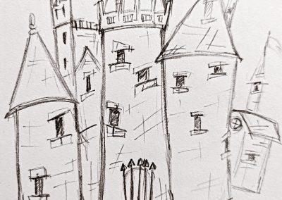The castle drawing from the princess who wanted to play hide and seek.