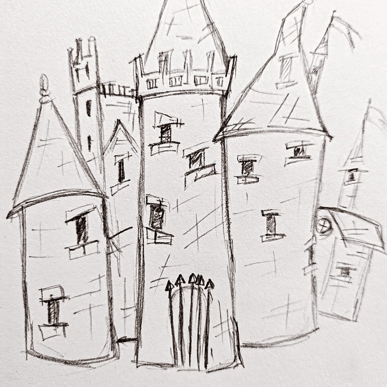 online-university-10 The castle drawing from the princess who wanted to play hide and seek.