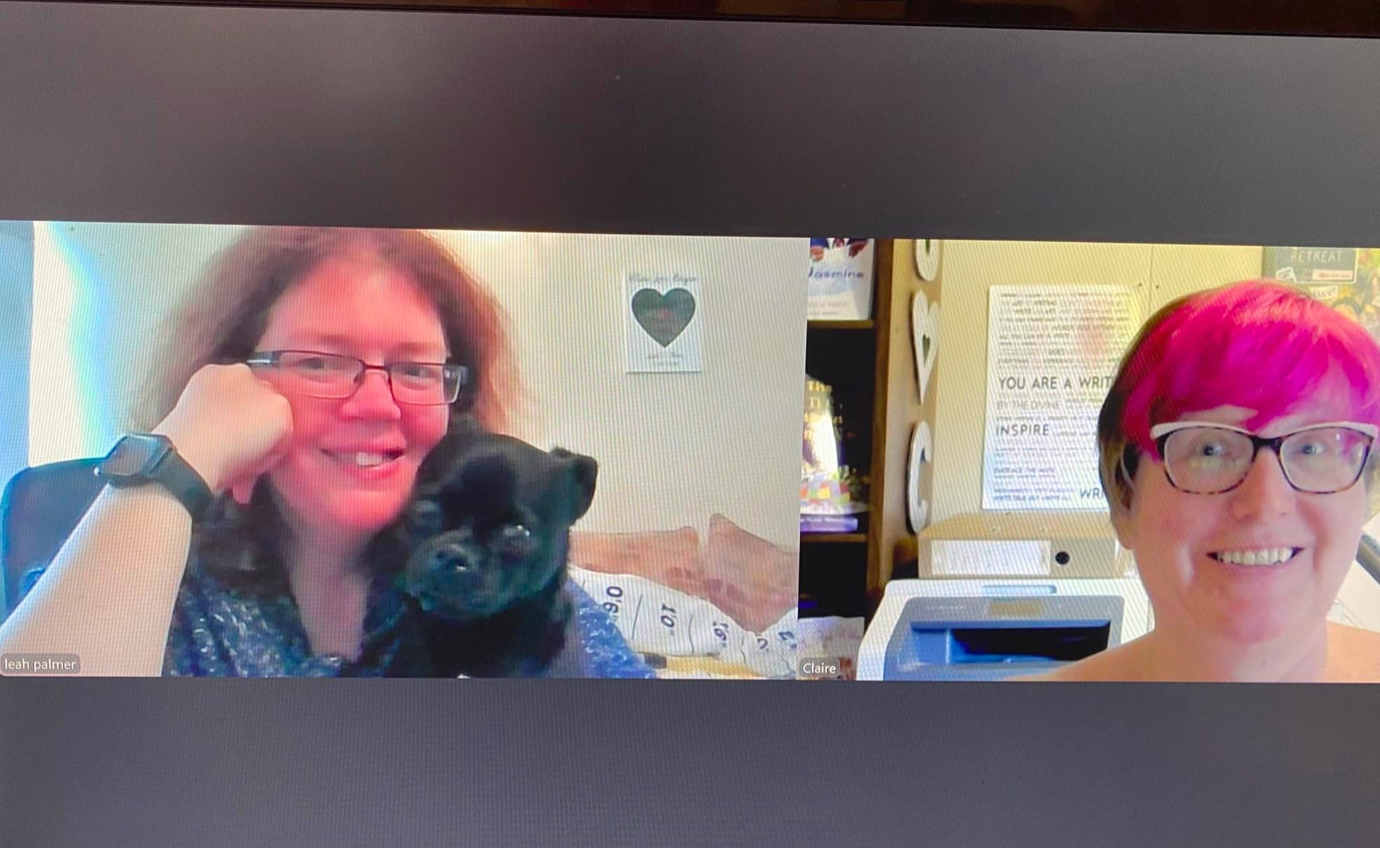 online-university-20 Leah and Claire on a zoom call